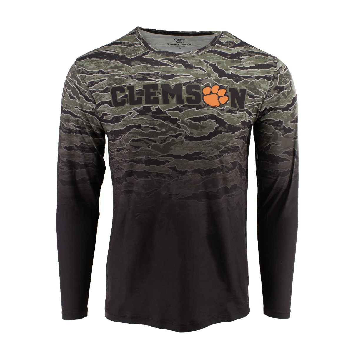 Clemson Sublimated Long Sleeve Crew - Black/Olive