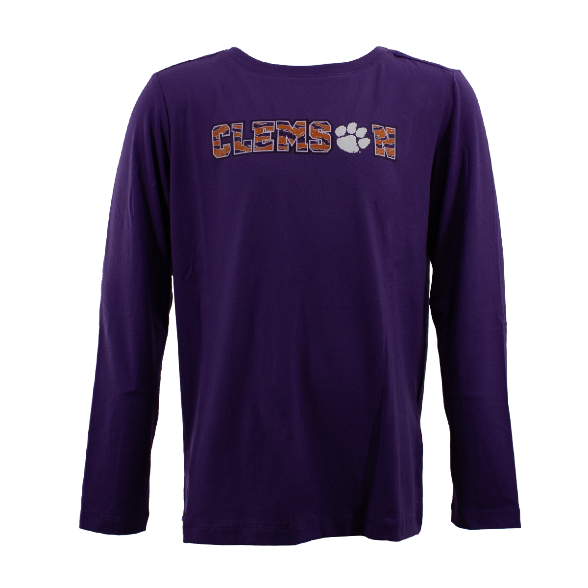 Clemson Youth Long Sleeve Performance Tee - Purple