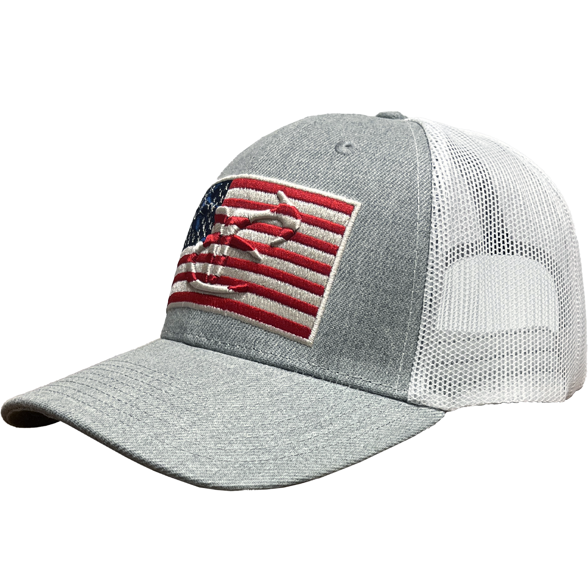 TrueTimber Americana Flag Mesh Back Cap - Heather Gray/White