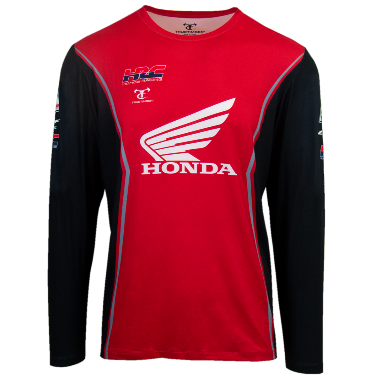 Honda TrueTimber Honda HRC Red and Black Long Sleeve Performance Tee