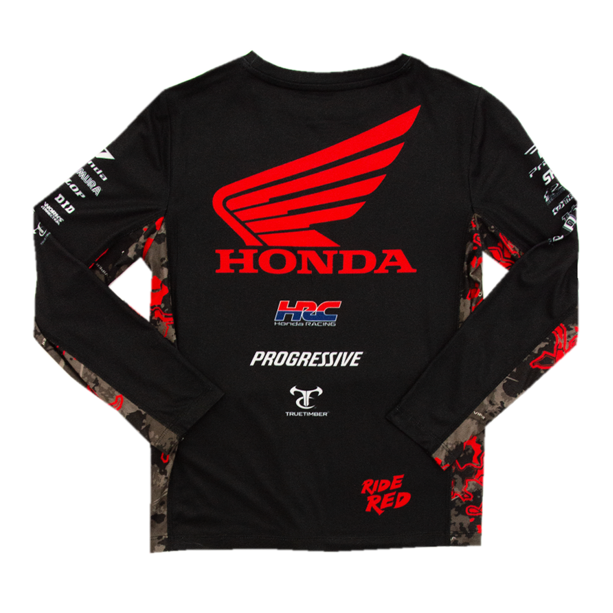 Honda TrueTimber Youth Black/Viper Red LS Sublimated Performance Jersey