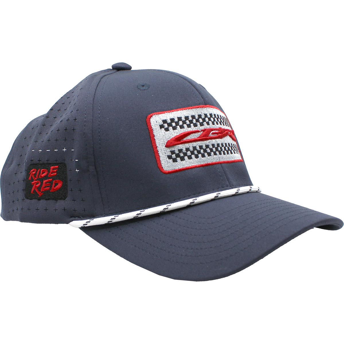 Honda CBR 6 Panel Mesh Laser Cut Rope Cap w/Multicolor Logo - Navy
