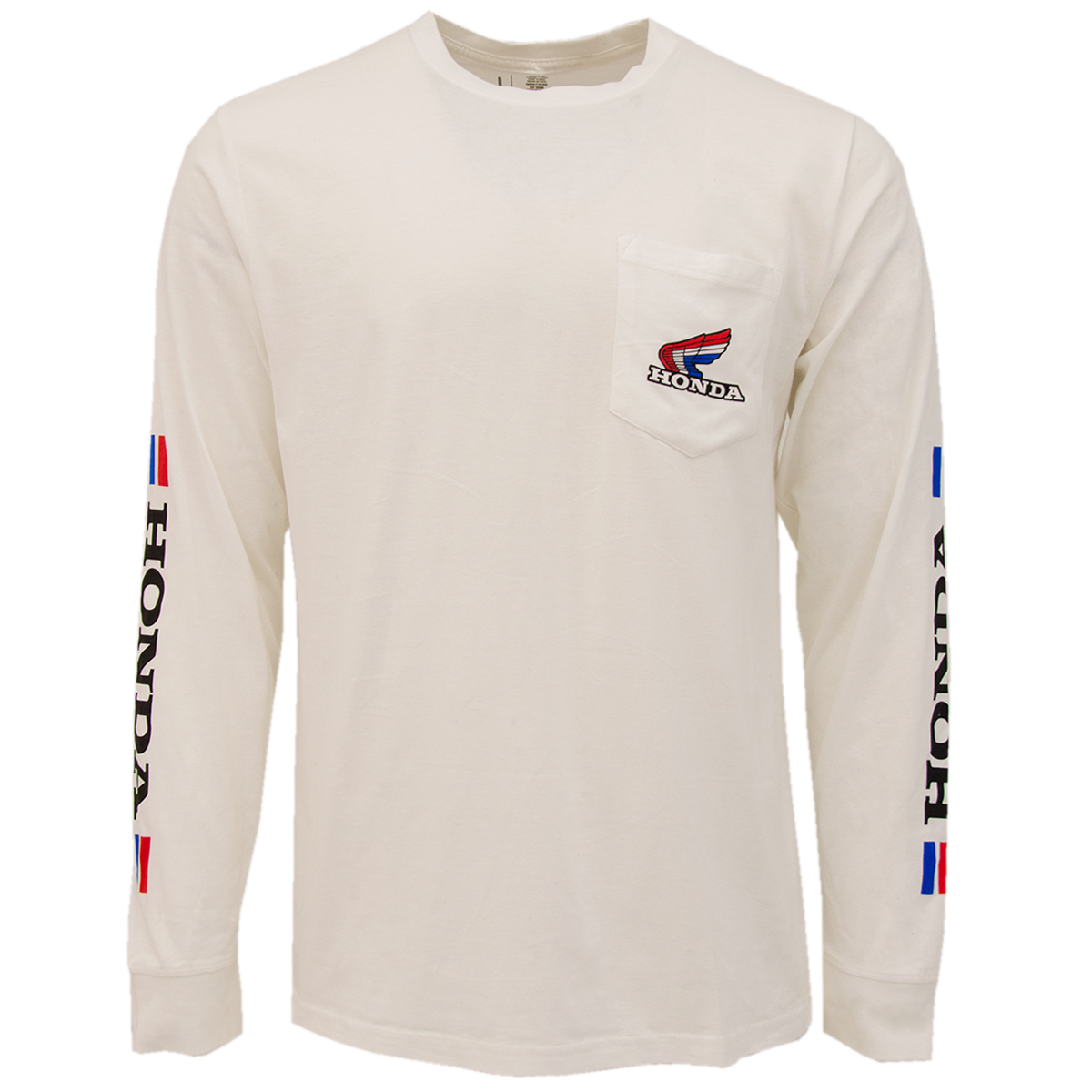 Honda Long Sleeve Tee with Multicolor Chest, Back, and