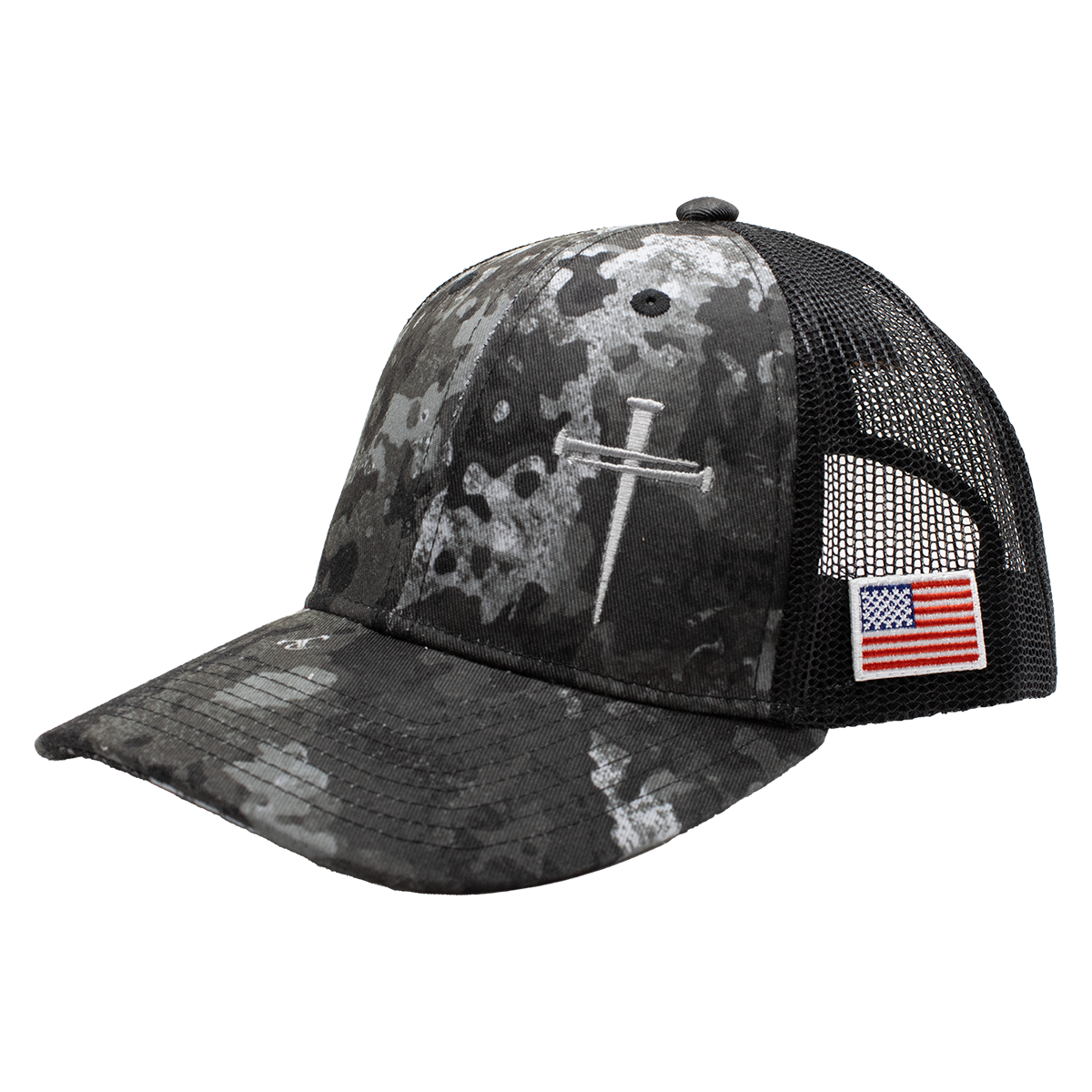TrueTimber Nail Cross Mesh Back Cap - Midnight Camo/Black