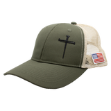 TrueTimber Nail Cross Mesh Back Cap - Olive/Cream