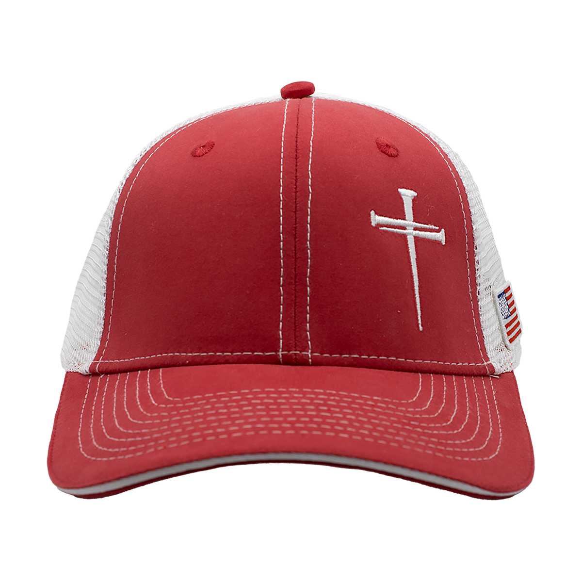 TrueTimber Nail Cross Mesh Back Cap - Red/White