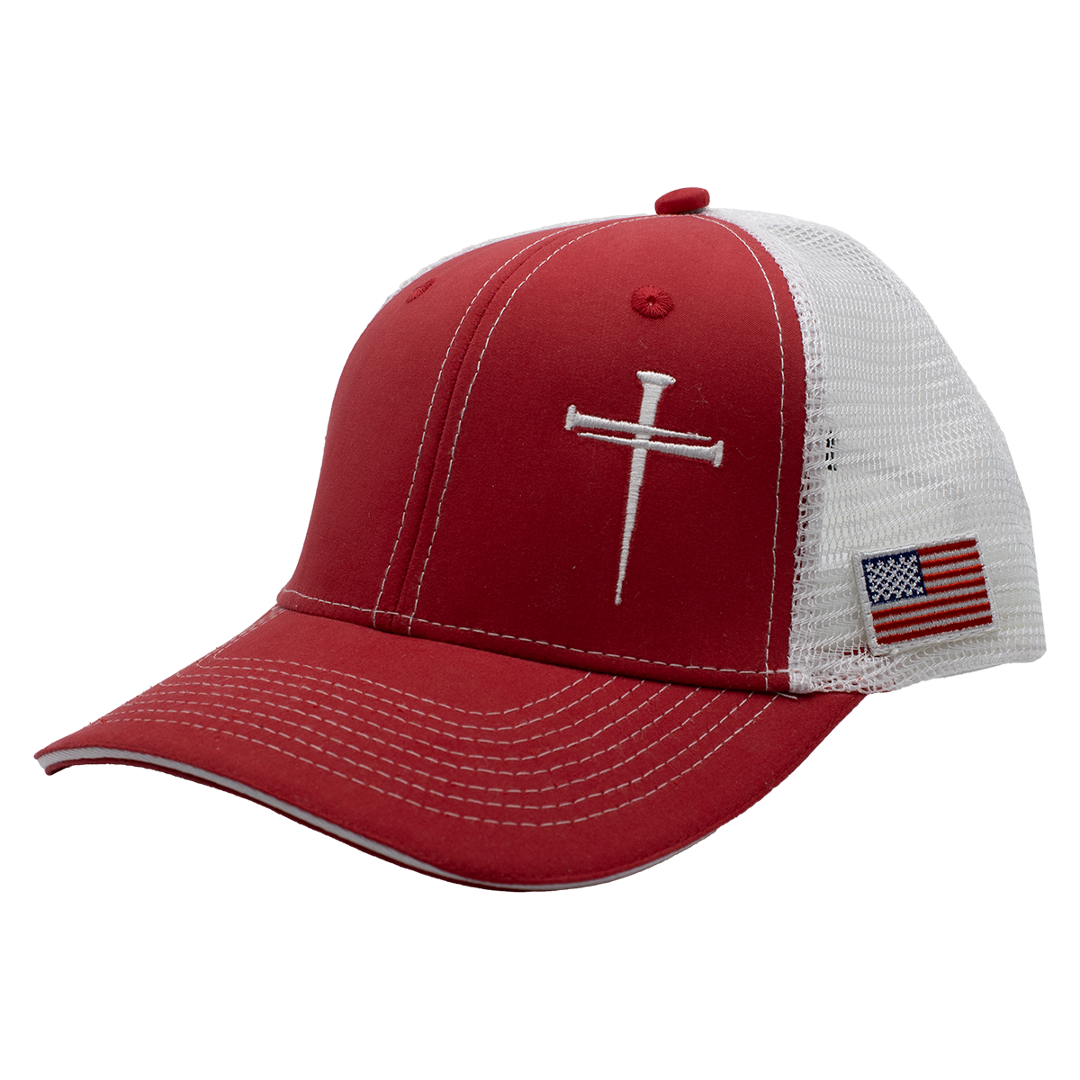 TrueTimber Nail Cross Mesh Back Cap - Red/White