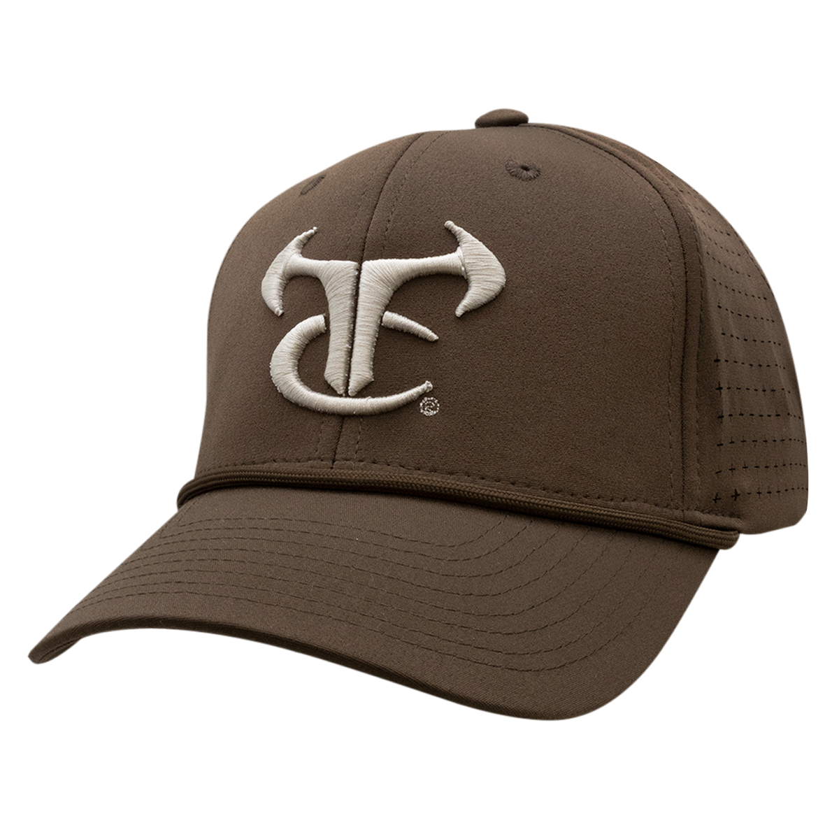 6 Panel Mesh Laser Cut Rope Cap - Brown