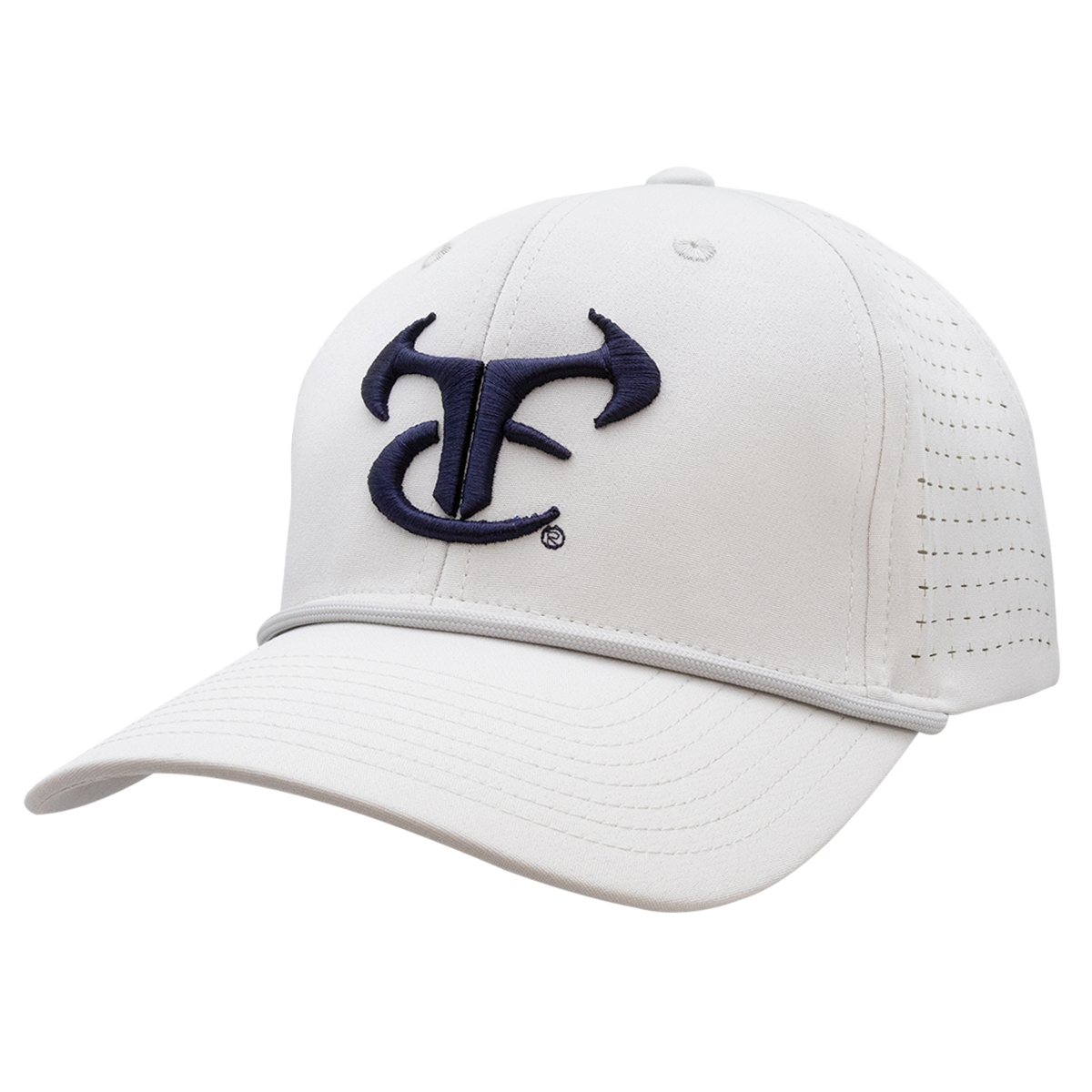 6 Panel Mesh Laser Cut Rope Cap - Light Gray