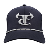 6 Panel Mesh Laser Cut Rope Cap - Navy