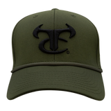6 Panel Mesh Laser Cut Rope Cap - Olive