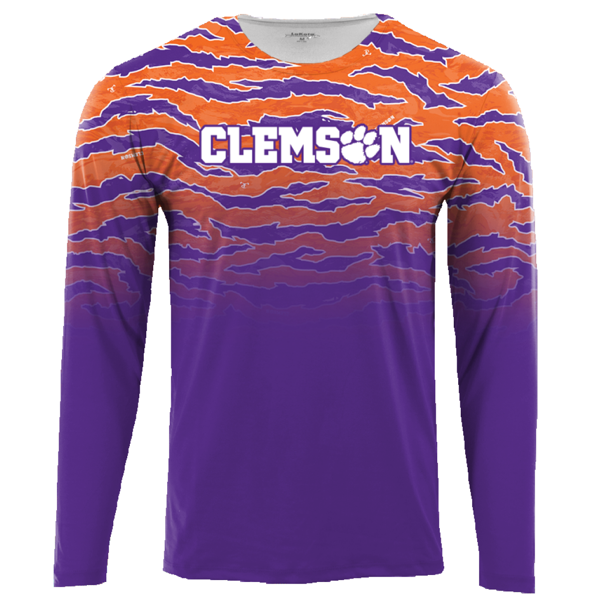 Clemson Sublimated Long Sleeve Crew - Purple/Orange