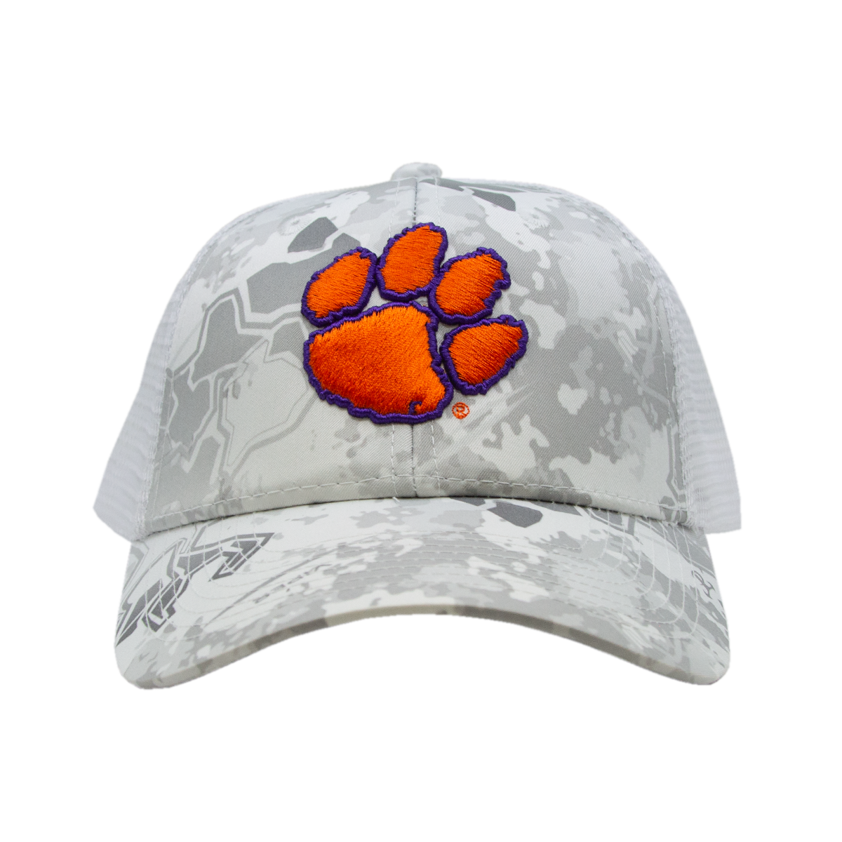 Clemson Mesh Back Camo Cap - Viper Snow/White