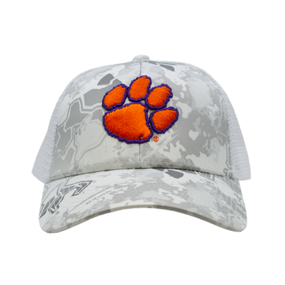 Clemson Mesh Back Camo Cap - Viper Snow/White