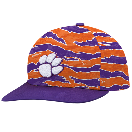 Clemson Twill Cap with Flat Visor - Orange/Purple Tigerflauge