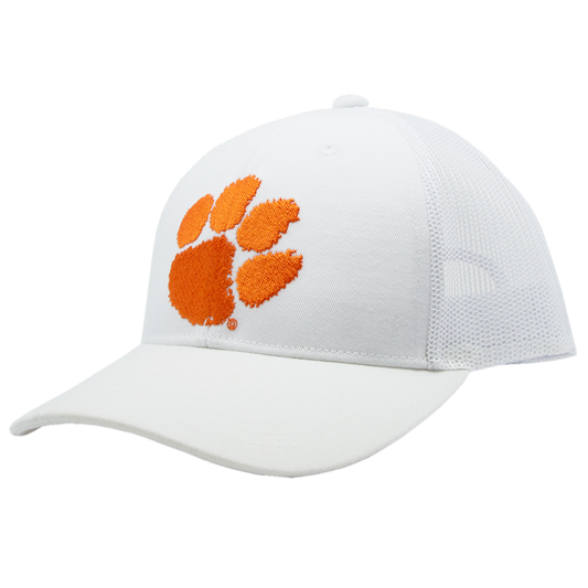 Clemson Twill Mesh Back Cap - White