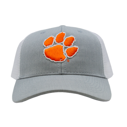 Clemson Mesh Back Cap - Heather Gray/White