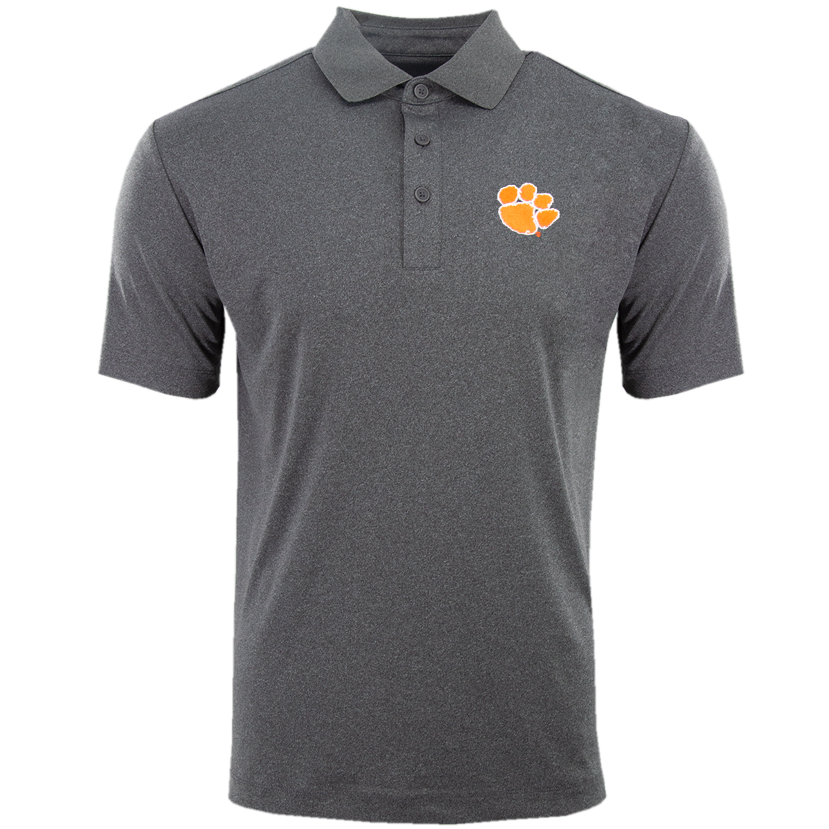 Clemson SS Performance Polo - Heathered Black