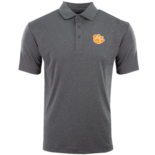 Clemson SS Performance Polo - Heathered Black