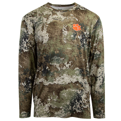 Clemson Youth Long Sleeve Performance Tee - Strata