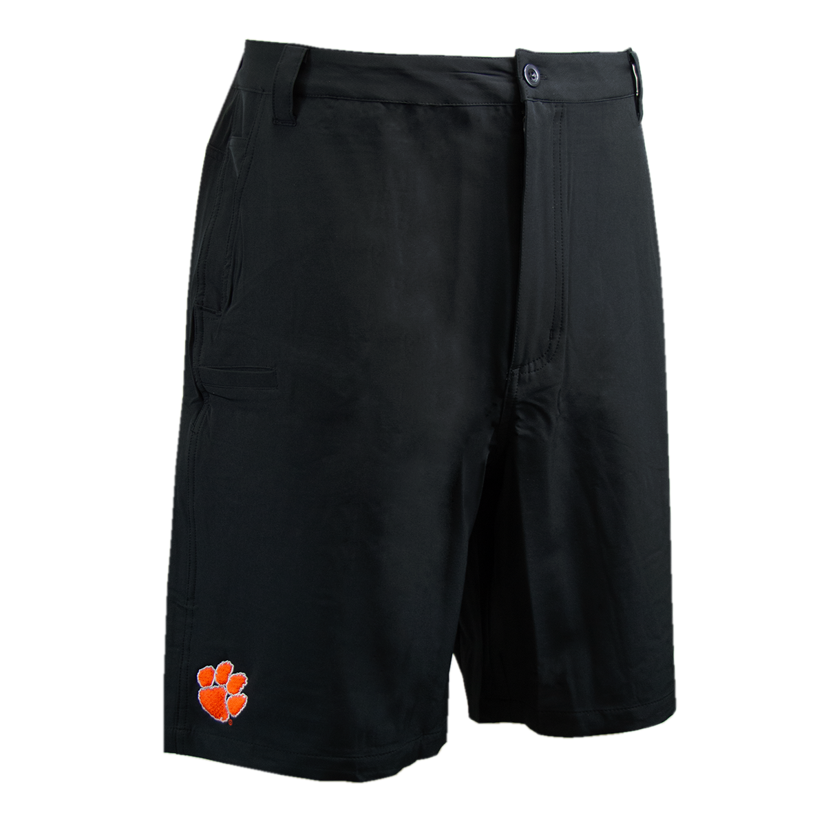 Clemson Men's Twin Reef Short with Orange Tiger Paw - Black