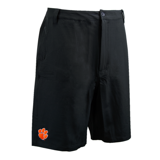 Clemson Men's Twin Reef Short with Orange Tiger Paw - Black