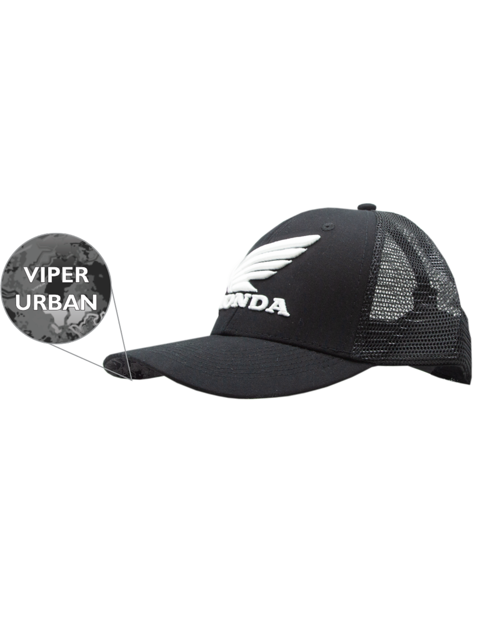 Honda TrueTimber Viper Urban Black Mesh Back Cap - White Logo