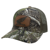 Honda Atera Camo/Canteen Green Mesh Back Cap with Leather Honda Logo Patch