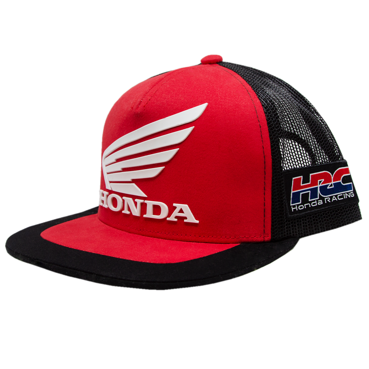 Honda HRC Red and Black Flat Bill Mesh Back Cap - White Logo