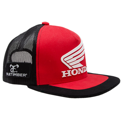 Honda HRC Red and Black Flat Bill Mesh Back Cap - White Logo