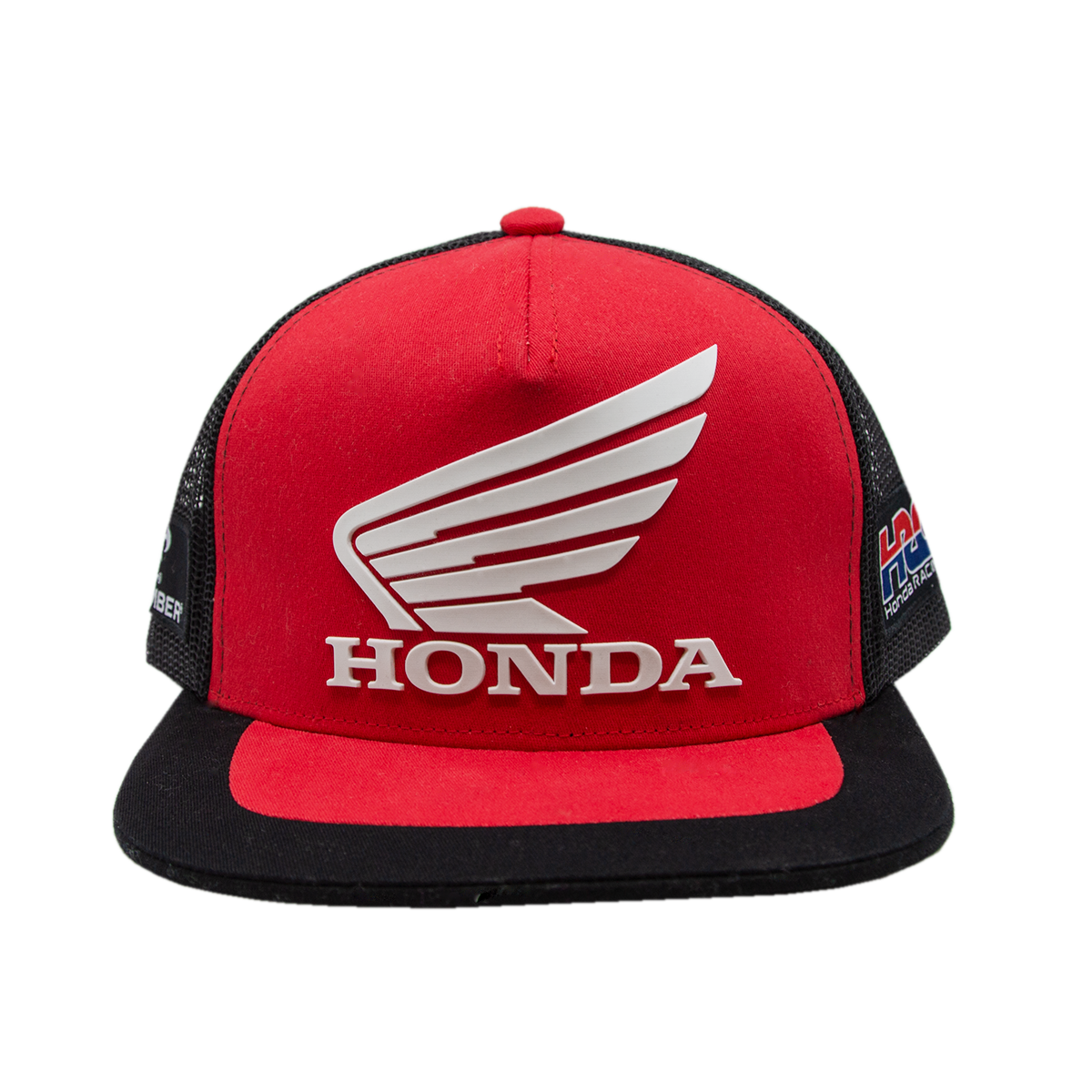 Honda HRC Red and Black Flat Bill Mesh Back Cap - White Logo