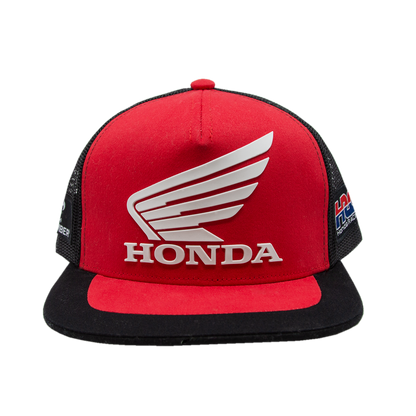 Honda HRC Red and Black Flat Bill Mesh Back Cap - White Logo