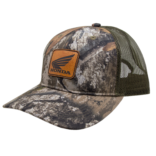 Honda TrueTimber Atera Camo/Canteen Green Mesh Back Cap - Leather Patch