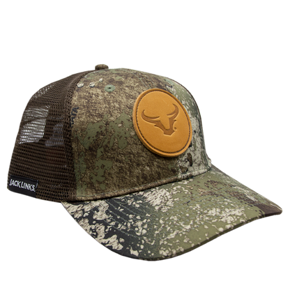 Jack Link's Leather Steer Horn Patch Hat - Strata Camo