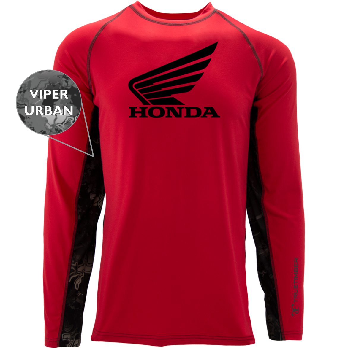 Honda TrueTimber Red Hot/Viper Urban Long Sleeve RipWater Tee - Black Logo