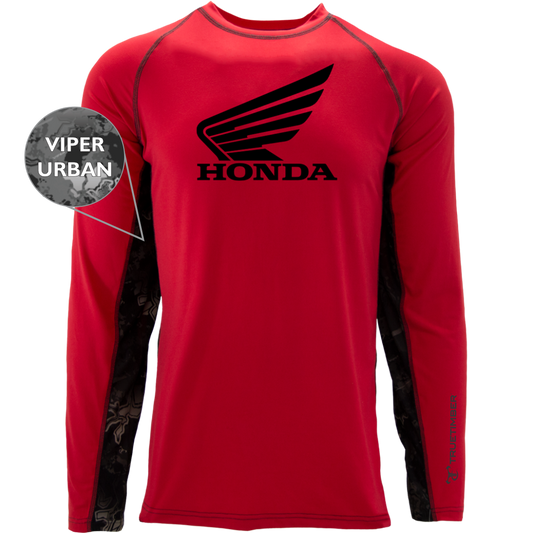 Honda TrueTimber Red Hot/Viper Urban Long Sleeve RipWater Tee - Black Logo