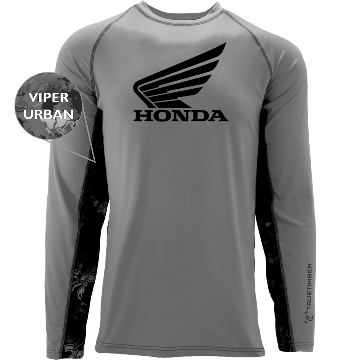 Honda TrueTimber Vapor Gray/Viper Urban Long Sleeve RipWater Tee - Black Honda Logo