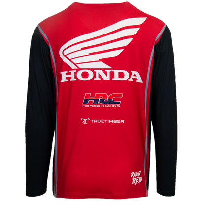 Honda TrueTimber Honda HRC Red and Black Long Sleeve Performance Tee