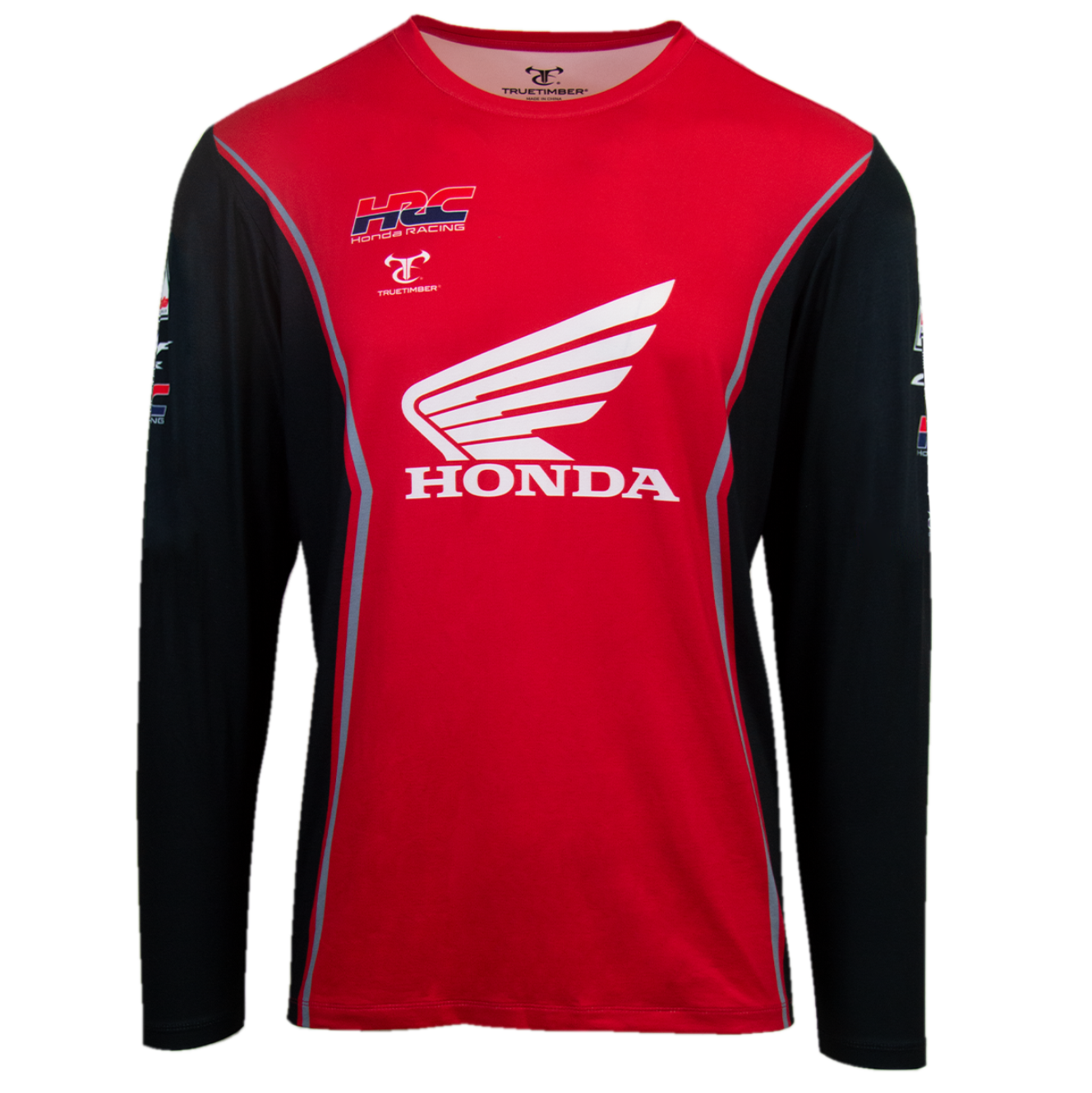 Honda TrueTimber Honda HRC Red and Black Long Sleeve Performance Tee