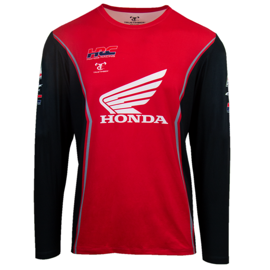 Honda TrueTimber Honda HRC Red and Black Long Sleeve Performance Tee