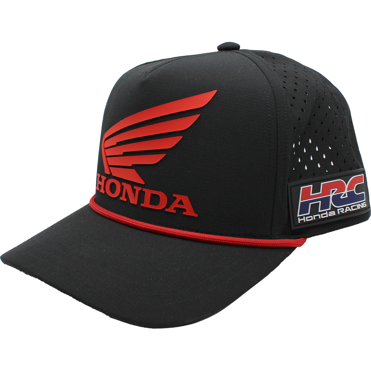 Honda 5 Panel, Die Cut Cap - Black