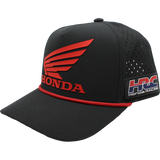 Honda 5 Panel, Die Cut Cap - Black