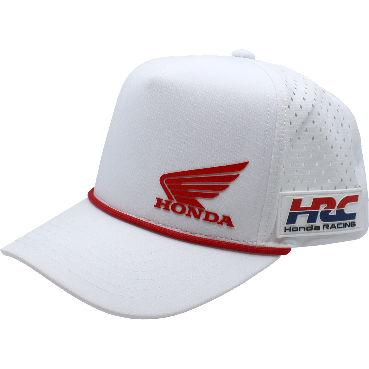 Honda 5 Panel, Die Cut Cap - White