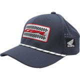 Honda CBR 6 Panel Mesh Laser Cut Rope Cap w/Multicolor Logo - Navy