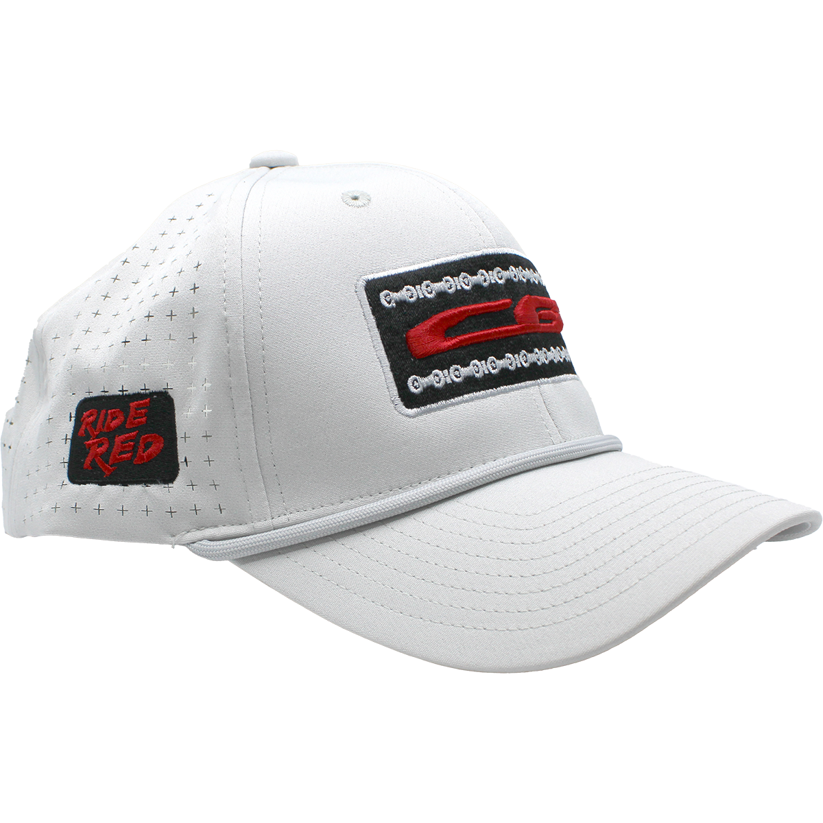 Honda CB 6 Panel Mesh Laser Cut Rope Cap w/Multicolor Logo - Gray