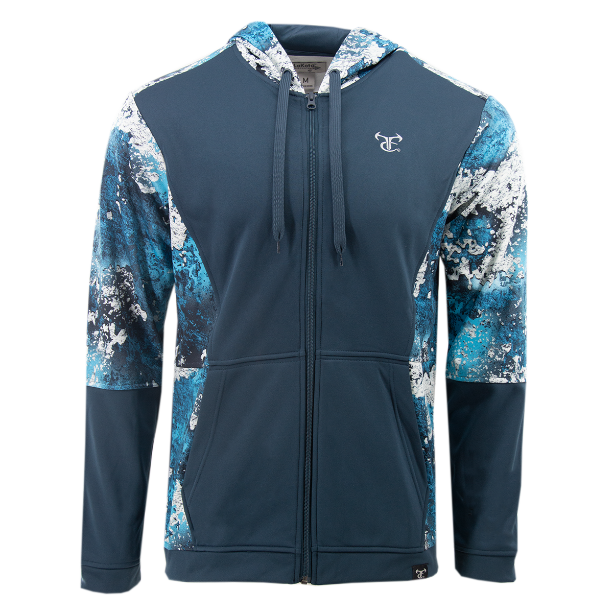 Full Zip Performance Hoodie - Steel Blue/Rift