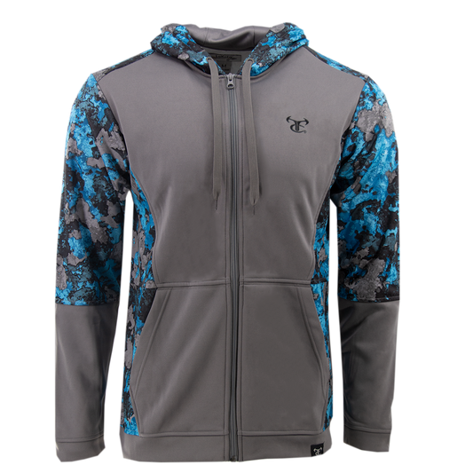 Full Zip Performance Hoodie - December Sky/RipTide