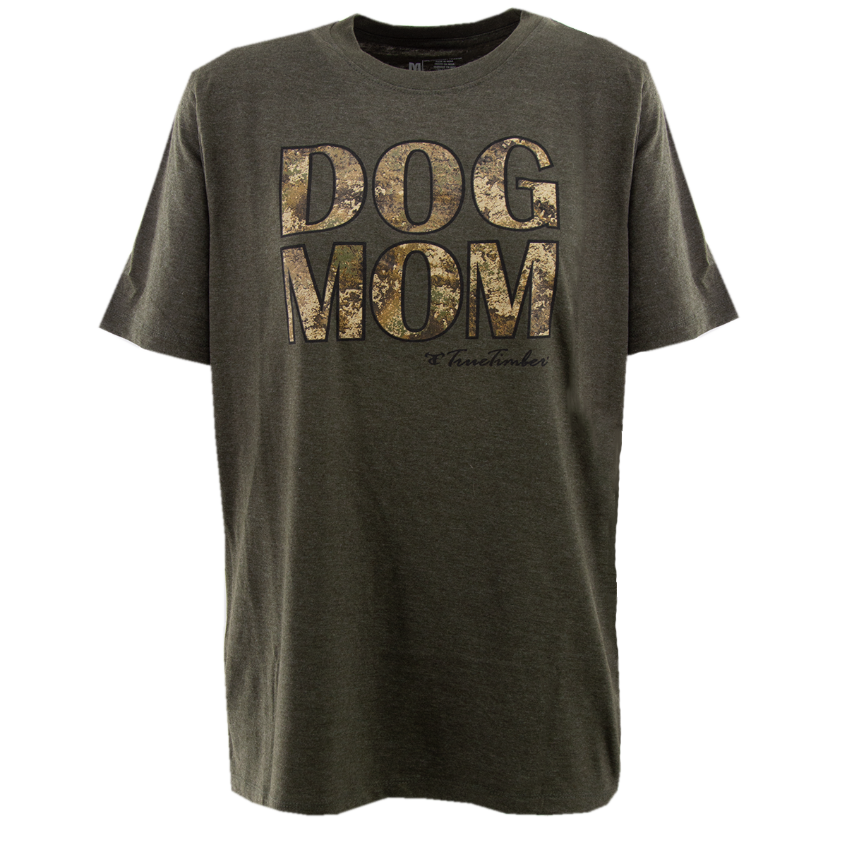 Ladies Olive/Strata Camo Dog Mom Tee