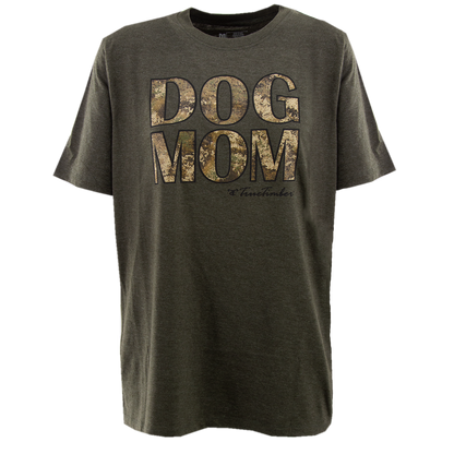 Ladies Olive/Strata Camo Dog Mom Tee