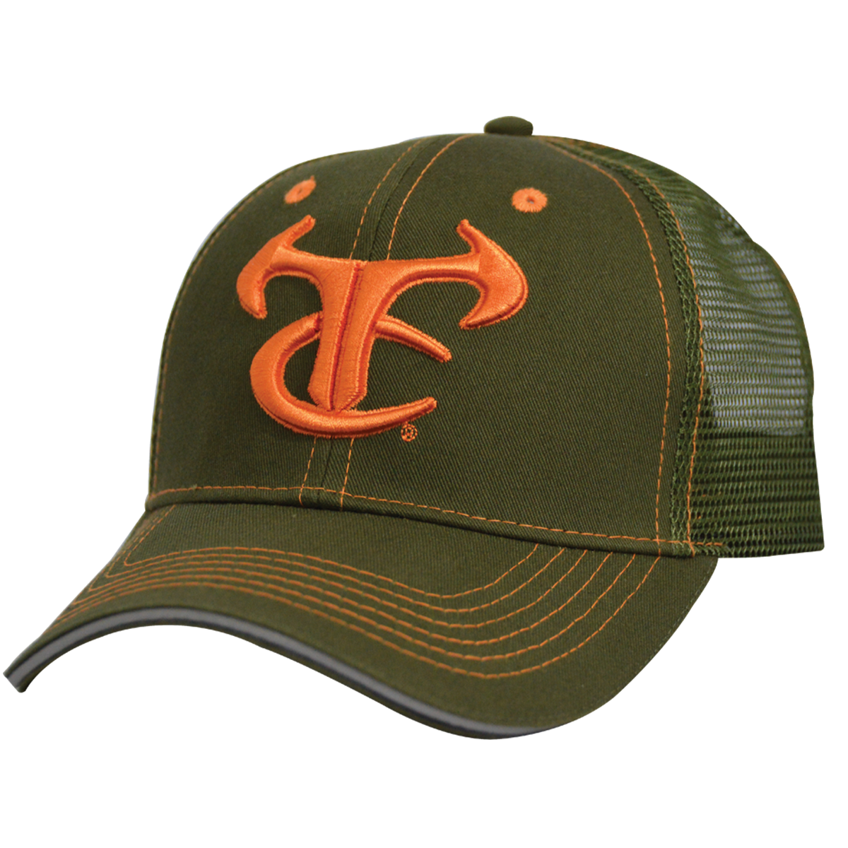 Logo Mesh Back Cap - OD Green/Orange 3D TTC Logo